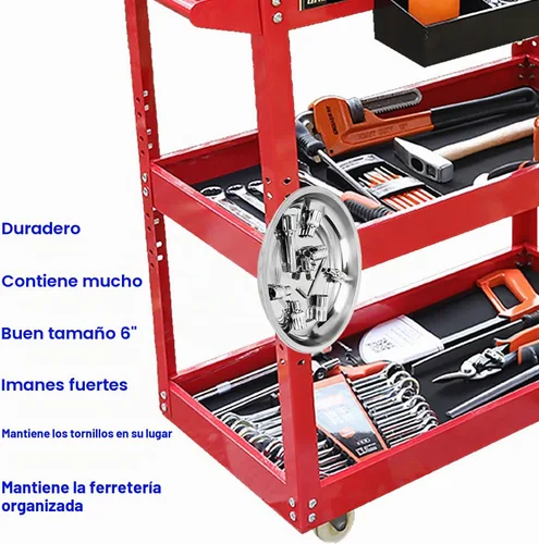 Vista 2 de VASTOOLS Bandeja de piezas magnéticas 3 unidades, cuenco redondo de piezas magnéticas de 6 pulgadas, acero inoxidable, para tornillo, enchufe