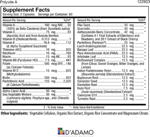 Vista 3 de D'Adamo Personalized Nutrition - Pila de salud óptima (sangre tipo A)