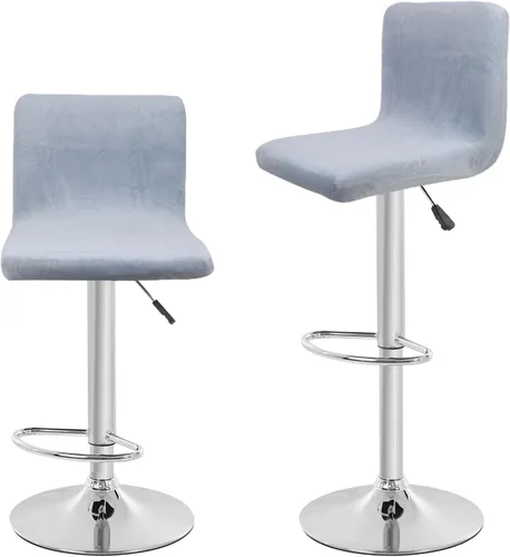 Vista 27 de Fundas para asiento de bar de terciopelo, fundas cuadradas para taburete de bar, fundas para silla de altura de mostrador (2, burdeos)