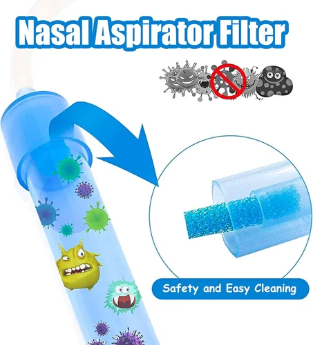 Vista 4 de Paquete de 200 filtros higiénicos de aspirador nasal de alta calidad, repuesto para filtros de aspirador nasal de bebé, sin BPA, ftalatos y látex