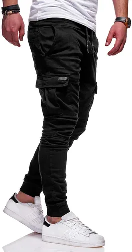 Vista 2 de BUXKR Pantalones cargo para hombre, pantalones casuales de senderismo, pantalones de entrenamiento para hombre