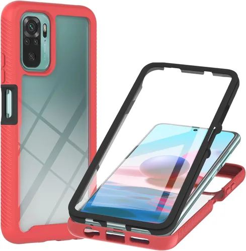 Vista 8 de XYX Funda compatible con Xiaomi Redmi Note 10s, protector de pantalla integrado transparente de cuerpo completo híbrido resistente para Redmi Note