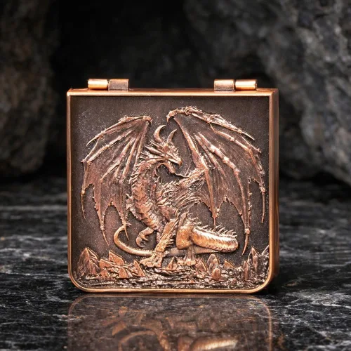 Vista 5 de Juego de dados giratorios de metal 7 en 1 para Dungeons & Dragons – Dados giratorios de bolsillo con tapa D4 D6 D8 D10 D12 D20 D% – Accesorio