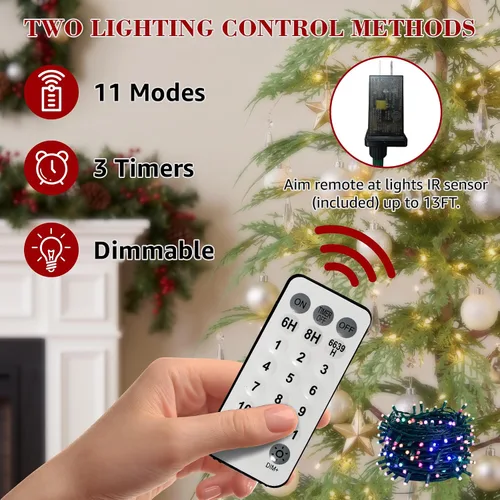 Vista 5 de BOLUO Árbol de Navidad de 6 pies con luces, árbol de ciprés artificial