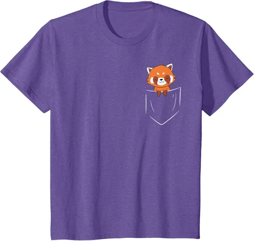 Vista 54 de Funny Red Panda In Pocket - Camiseta con bolsillo, Negro, S