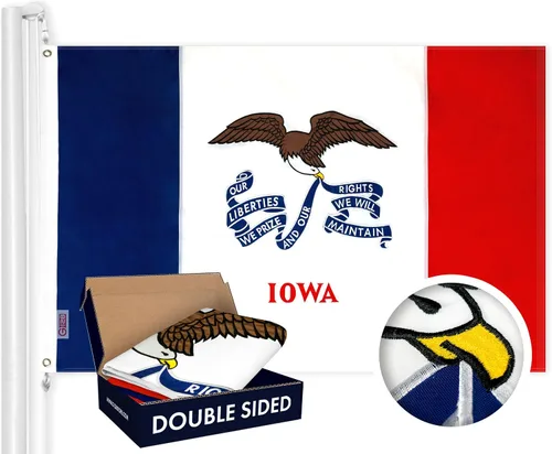 Vista 13 de G128 Bandera del Estado de Alabama 3 x 5 pies Serie Double ToughWeave de doble cara con costura de 210D de poliéster Rayas cosidas