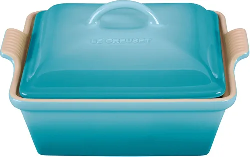 Vista 6 de Le Creuset Cacerola cuadrada cubierta de gres Heritage, 2.36L (9"), Sal Marina Sea Salt