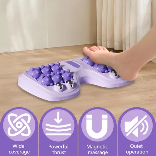 Vista 3 de Rodillo portátil de masaje de doble pie, alivio de la fascitis plantar, terapia de acupresión de doble pie para aliviar el estrés y mejorar la Verde