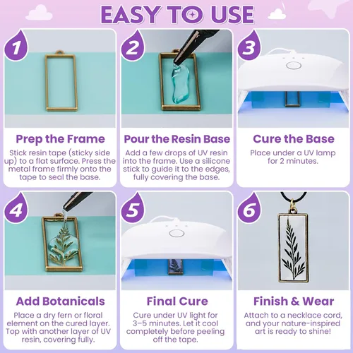 Vista 7 de LET'S RESIN Kit de fabricación de joyas de resina UV de 8.82 oz, kit