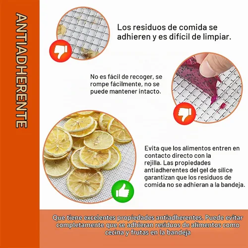Vista 4 de GUCUJI - Juego de 5 hojas deshidratadoras de silicona antiadherentes de alta calidad para secadora de frutas