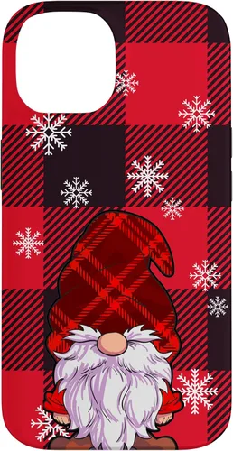 Vista 4 de Christmas Phone Case Red Buffalo Plaid Gnomes Snowflake Case for iPhone 17
