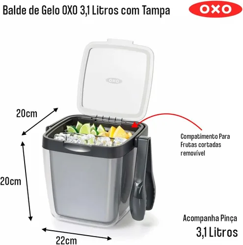 Vista 3 de OXO Good Grips - Cubeta de pared doble con pinzas y charola