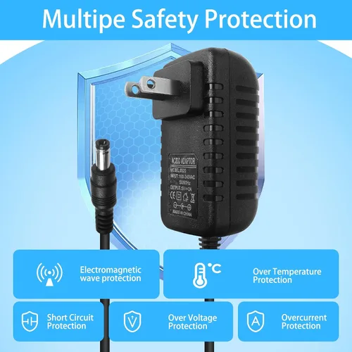 Vista 5 de Cable de fuente de alimentación de 5 V 2 A, CA 100-240V a CC 10 W, enchufe de cargador de pared universal, cable de alimentación de 5 voltios, 2