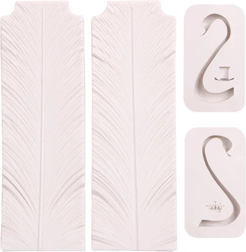 Vista 9 de Moldes de silicona para chocolate con cuello de cisne, moldes para hornear fondant de plumas para decoración de pasteles, decoración de cupcakes