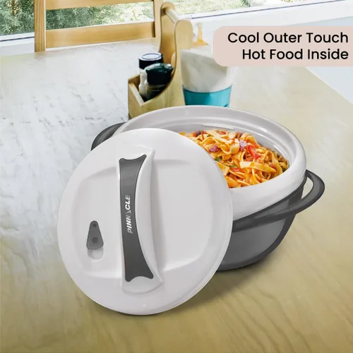 Vista 7 de Pinnacle Cacerola Grande Aislada con Tapa de 3.6 cuartos. Elegante Olla Caliente Calentador/Enfriador de Alimentos - Tazón Térmico para Servir