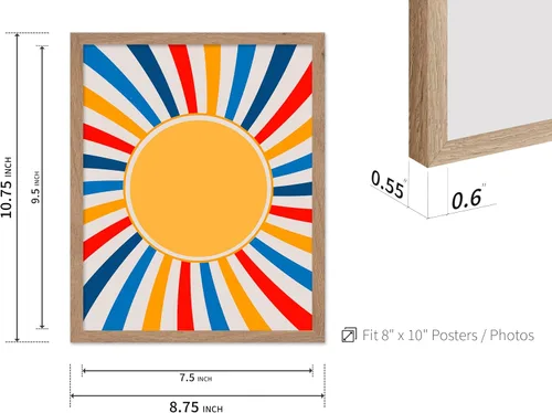 Vista 3 de Poster Master Sun Poster - Retro Rainbow Sun Print - Groovy Abstract Design - Geometric Shapes Design - Modern & Trendy Art - Chic Boho Decor