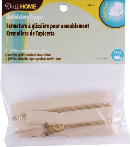 Vista 7 de Dritz Cremallera para tapicería, 24 pulgadas, 1 unidad, latón