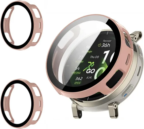 Vista 15 de Rc-Z Paquete de 2 fundas protectoras de pantalla para reloj inteligente Amazfit Active 2, parachoques de policarbonato duro, película de vidrio