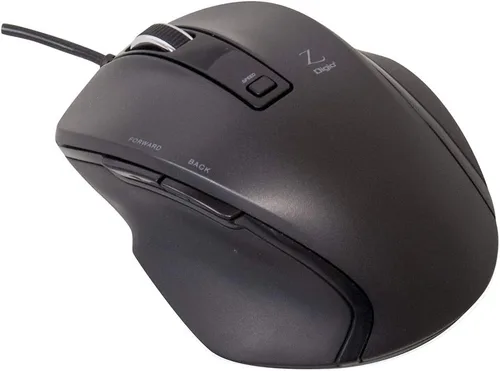 Vista 6 de ナカバヤシ(Nakabayashi) Digio2 Z8345 Ultimate Shape Wired Mouse, 5 Buttons, Blue LED, Medium, Blue