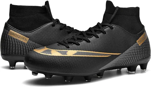 Vista 5 de OAOUIA Tacos de fútbol para hombre zapatos de fútbol de caña alta para uso al aire libre para interiores para niños botas de fútbol para césped