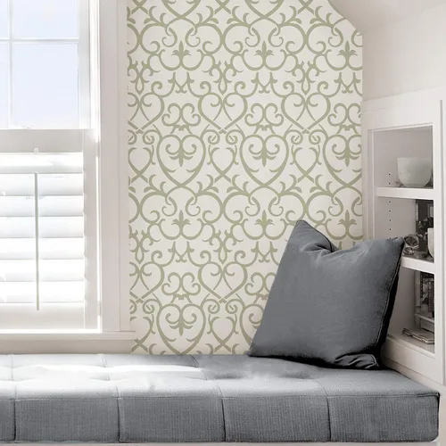 Vista 5 de Scott Living Rhapsody - Papel tapiz autoadhesivo, color gris