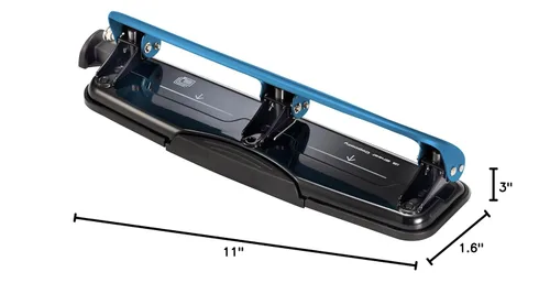 Vista 13 de Bostitch Office EZ Squeeze™ Perforadora de 3 agujeros con esfuerzo reducido, 12 hojas, azul (2103), 12 hojas azul