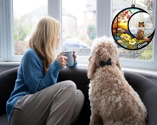 Vista 966 de LOVELYPOD Adorno de Navidad personalizado para perro Basset Hound (marrón) Basset Hound (marrón) adorno para atrapasoles de perro, razas de perros