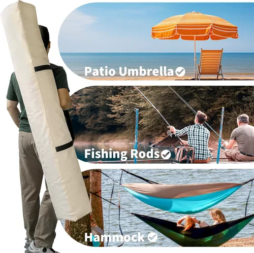 Vista 3 de Xxerciz Bolsa de transporte de 57 pulgadas para sombrilla de playa plegable de 9 pies, fundas impermeables 600D para sombrilla de patio, bolsa