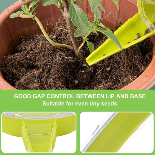 Vista 10 de Herramienta de mano dispensadora de semillas de siembra, paquete de 6 sembradoras de jardín de mano con 5 ajustes de dial, ideal para semillas