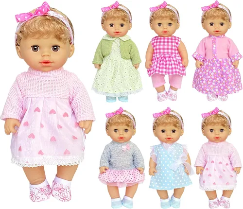 Vista 2 de farand paquete de 6 vestidos para muñeca Bebé Vestido trajes para muñeca de 12 pulgadas.