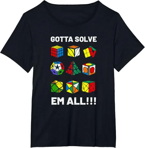 Vista 34 de Camiseta competitiva Puzzle Cube Gotta Solve Em All Speed Cubing