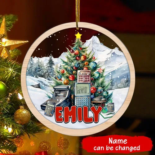 Vista 2 de Adorno personalizado de contador para hombres y mujeres, para colgar en el árbol, artículos de decoración de puerta del hogar, acrílico, 2.90 x 2.90