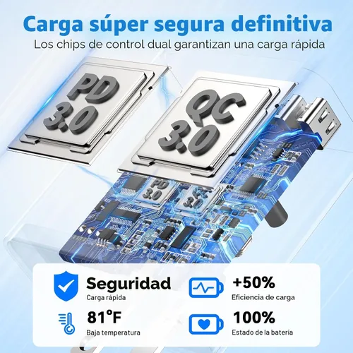 Vista 4 de Bloques de carga USB C, cargador súper rápido USB tipo C para iPhone 18 Pro 2-Blanco