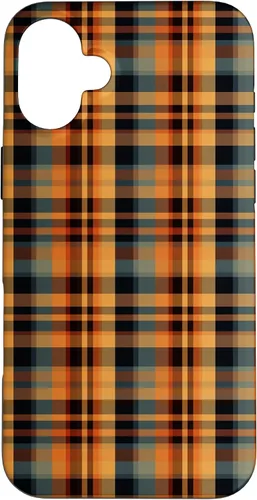Vista 23 de Plaid Orange Brown Fall Harvest Muted Colors Print Pattern Case for iPhone 17