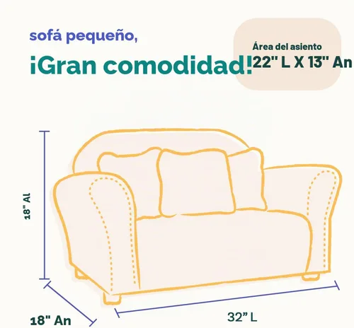Vista 2 de Keet - Sofá infantil de peluche con almohadas decorativas