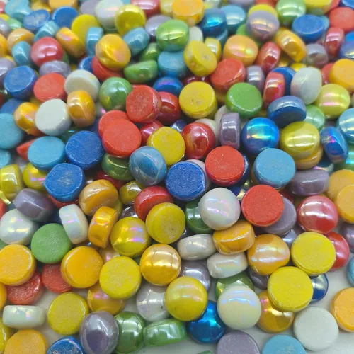 Vista 7 de Mosaico redondo para manualidades, 0.472 in, piezas de mosaico de vidrio de colores surtidos para suministros de arte, kit de fabricación de mosaico