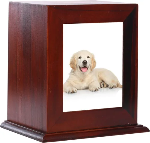 Vista 12 de Urna conmemorativa de madera para cenizas, marco de fotos, caja de recuerdo para gatos y perros, suministros de ataúdes funerarios, urnas