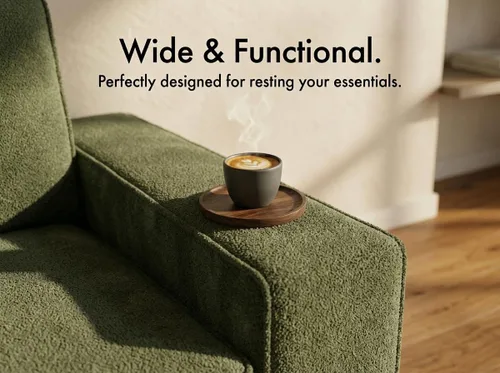 Vista 7 de WEUP Sofá modular en forma de L de 114 pulgadas, sofá nube de gran tamaño con otomana móvil, cómodo sofá de felpilla con almohada, bolsillos Verde