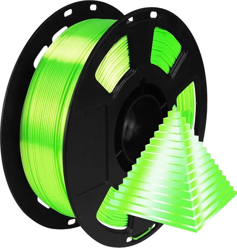 Vista 26 de Bblife - Filamento PLA multicolor de arcoíris, brillante, cambia rápidamente de color y tiene un efecto sedoso, material para impresión 3D, 2.2