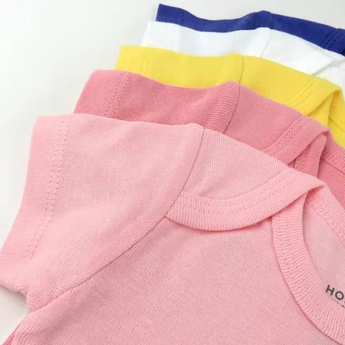 Vista 2 de HonestBaby baby-girls 5-pack Short Sleeve Bodysuits One-piece 100% Organic Cotton for Infant and Baby Girls (Legacy)