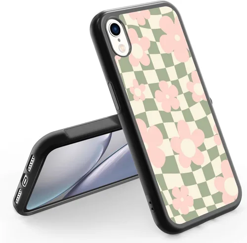 Vista 19 de Funda de teléfono con soporte a cuadros negros con diseño de patrón antideslizante, marco de gel de sílice suave para iPhone 7/8