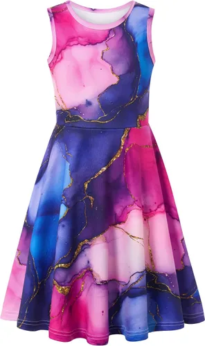 Vista 17 de BFUSTYLE - Vestido de verano sin mangas con estampado floral para niñas de 4 a 15 años Regreso a la escuela 01
