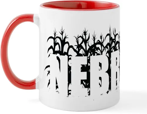 Vista 93 de CafePress I Love Nebraska Taza de café de cerámica de 11 oz (11.0 fl oz)