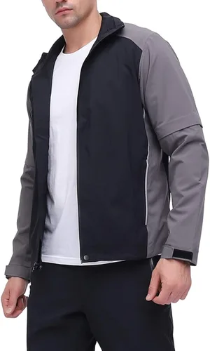 Vista 5 de fit space Chaqueta de lluvia de golf para hombre, impermeable, ligera, cortavientos