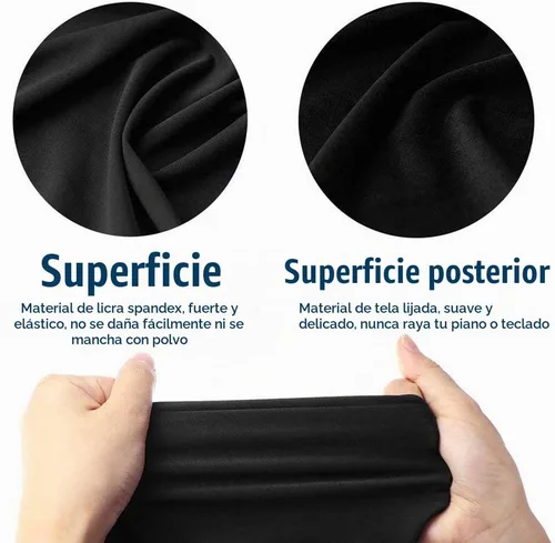 Vista 4 de Kaxich Funda protectora elástica para teclado de piano electrónico con cordón universal de 88 teclas para teclado de piano a prueba de polvo