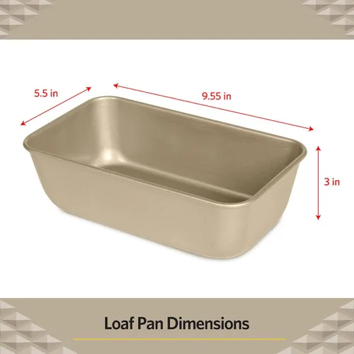 Vista 5 de Glad Molde para hornear pan antiadherente, utensilios de metal resistente para pan y pasteles, 9.5 x 5.5 x 3 pulgadas (paquete de 6)