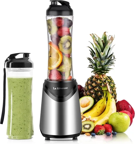 Vista 2 de La Reveuse Licuadora de tamaño personal de 300 W (plateado) + La Reveuse Retro Blender 300 W