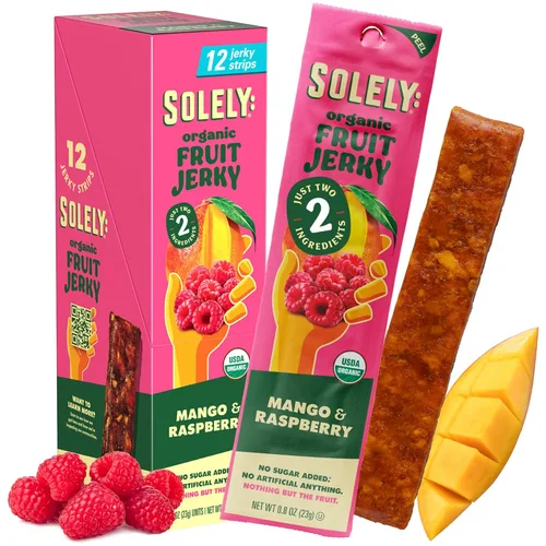 Vista 14 de Solely - Charqui de frutas orgánicas Un ingrediente Vegano Sin OGM Sin gluten Sin agregado de azúcar