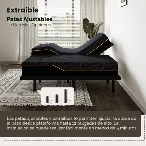 Vista 4 de MLILY EGOHOME - Base de cama ajustable con control remoto inalámbrico