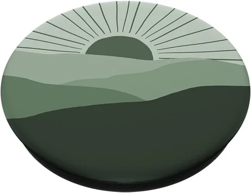 Vista 2 de Minimal Sage Green Mountain Sunset Boho Chic Estética PopSockets intercambiables PopGrip